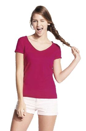 Γυναικειο t-shirt με λαιμοκοψη V και στρογγυλο φινιρισμα 11387 Mild