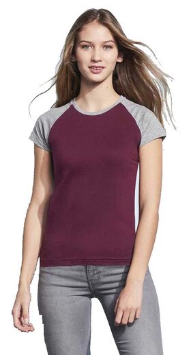 Γυναικείο δίχρωμο T-shirt με ρεγκλάν μανίκια sols 11195