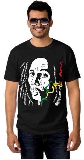 Μπλουζάκι Rock t-shirt BOB MARLEY Rasta Cannabis Smoke